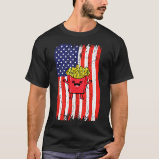 T-shirt Drapeau américain frites