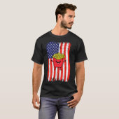 T-shirt Drapeau américain frites (Devant entier)