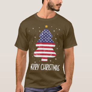 T-shirt Drapeau américain Fundy Joyeux Noël Drapeau améric