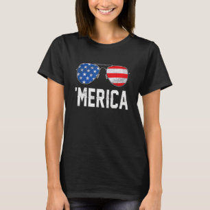T-shirt Drapeau américain garçons filles Merica 4 juillet