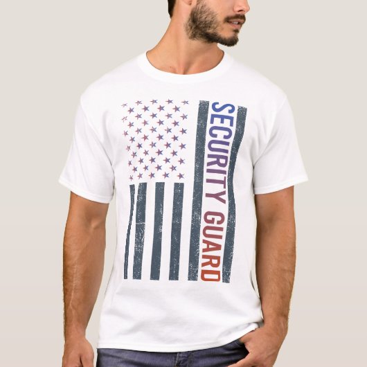 T-shirt Drapeau américain - Garde de sécurité (Devant)