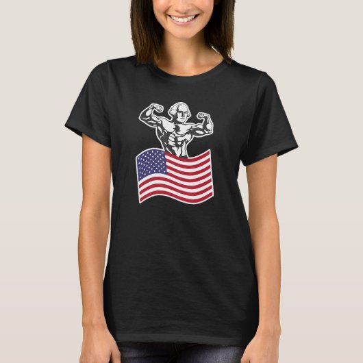 T-shirt Drapeau américain George Washington Buff (Devant)
