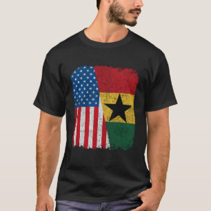 T-shirt Drapeau américain ghanéen moitié États-Unis Ghana