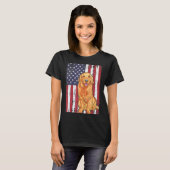 T-shirt Drapeau américain Golden Retriever Patriotic Drape (Devant entier)