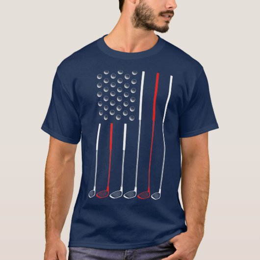 T-shirt Drapeau américain Golf Clubs Golf Stick Drapeau Ca (Devant)