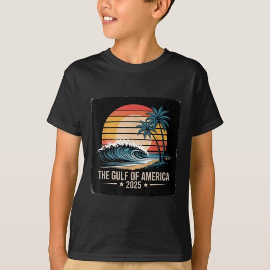 T-shirt Drapeau Américain Golfe De Usa Est 2025 Golfe Mexi (Devant)