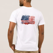 T-shirt Drapeau américain graffiti | Design avant et arriè (Dos)