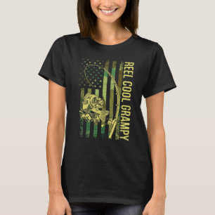 T-shirt Drapeau américain Grampy Cool Reel pêcheur Reel