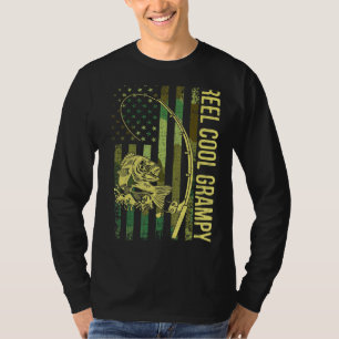 T-shirt Drapeau américain Grampy Cool Reel pêcheur Reel