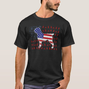T-shirt Drapeau Américain Griffon Pointeur à poils durs 4e