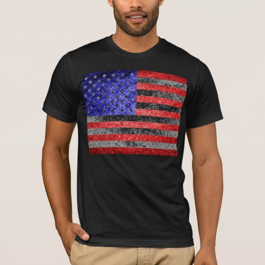 T-shirt Drapeau américain Grunge (Devant)