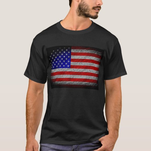 T-shirt Drapeau américain Grunge 5 (Devant)