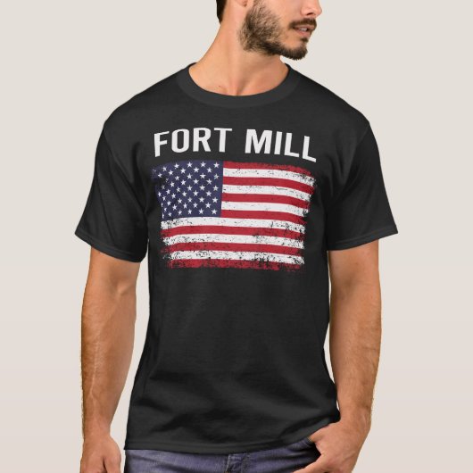 T-shirt Drapeau américain Grunge Fort Mill (Devant)