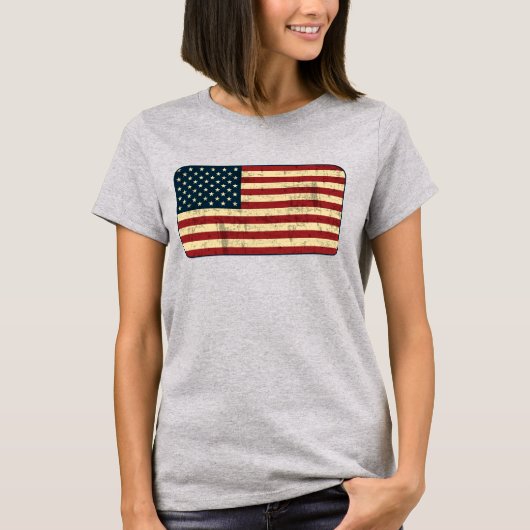 T-shirt Drapeau américain Grungy (Devant)