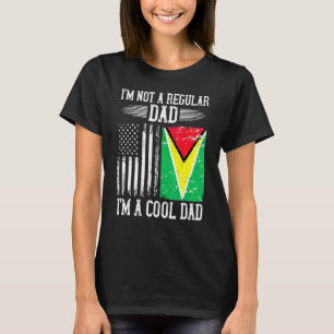 T-shirt Drapeau américain Guyane Papa racine Guyana