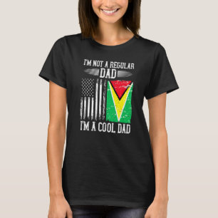 T-shirt Drapeau américain Guyane Papa racine Guyana