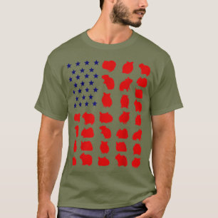 T-shirt Drapeau américain Hamster 4 juillet Lover USA