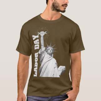 T-shirt Drapeau américain Happy Labour Day Statue de la Li