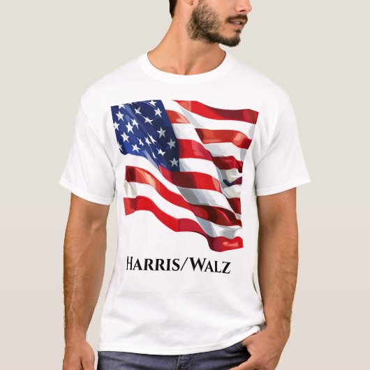T-shirt Drapeau américain Harris/Walz (Devant)