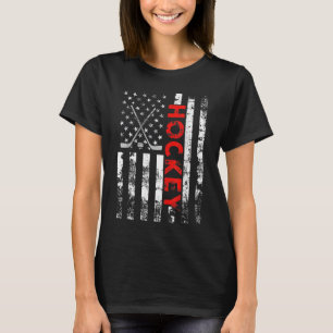 T-shirt Drapeau américain Hockey USA Patriotic Cadeau