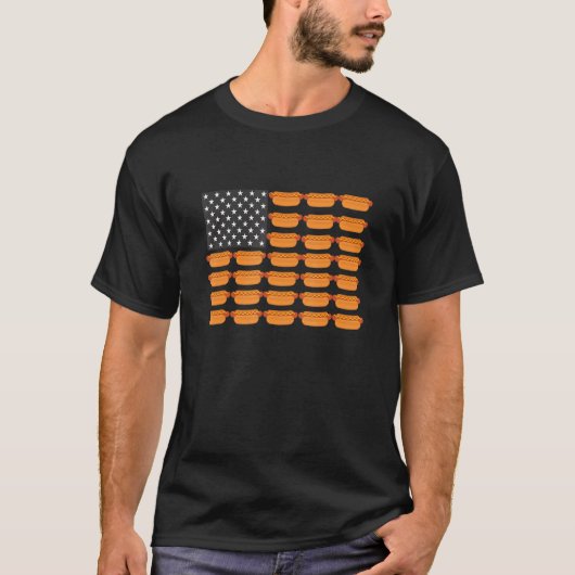 T-shirt Drapeau américain Hot Dog (Devant)