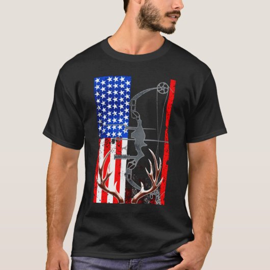 T-shirt Drapeau américain Hunter Bow (Devant)