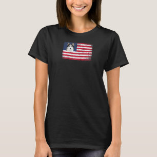 T-shirt Drapeau américain Husky Dog drôle 4 juillet Chien