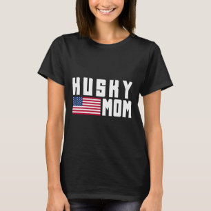 T-shirt Drapeau américain Husky Mom