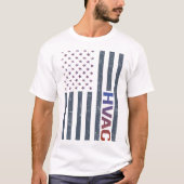 T-shirt Drapeau américain HVAC (Devant)