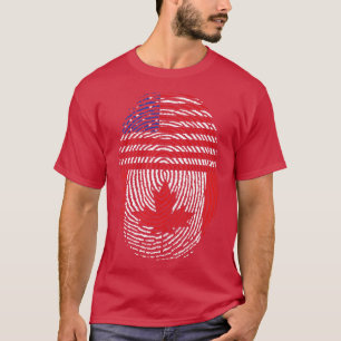T-shirt Drapeau américain imprimé Canadian Maple Leaf Cana