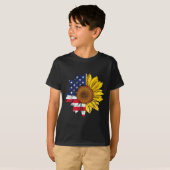 T-shirt Drapeau américain Indépendance du tournesol 4 juil (Devant entier)
