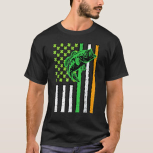 T-shirt Drapeau américain irlandais de pêche de la Saint-P