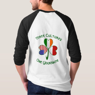 T-shirt Drapeau américain irlandais indonésien Trèfle Pers