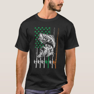 T-shirt Drapeau américain irlandais Pêche Poisson St patri