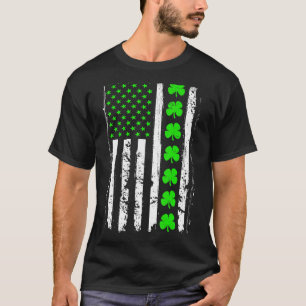 T-shirt Drapeau américain irlandais rétro St Patrick's Day