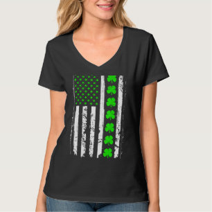 T-shirt Drapeau américain irlandais rétro St Patrick's Day