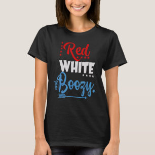 T-shirt Drapeau américain ivre rouge blanc quatrième juill