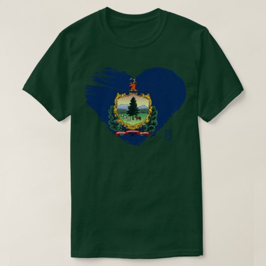 T-shirt Drapeau américain J'aime Vermont Vermont (Design devant)