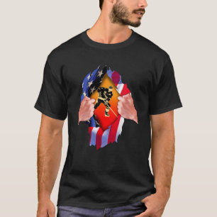 T-shirt Drapeau américain Joueur de hockey Cool Ice Sports