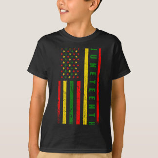 T-shirt Drapeau américain Juneteenth émancipation mélanine