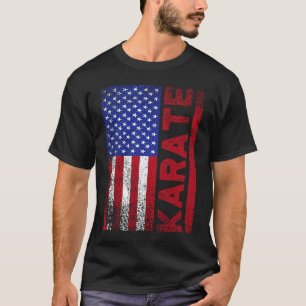 T-shirt Drapeau Américain Karaté Karaté Patriotique Étud