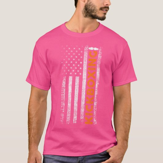 T-shirt Drapeau américain Kickboxing (Devant)