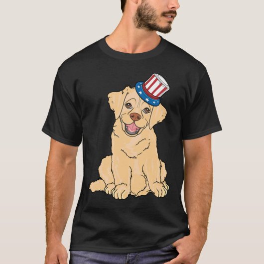 T-shirt drapeau américain Labrador (Devant)