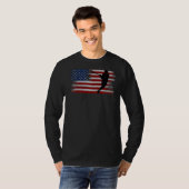 T-shirt Drapeau américain Lacrosse (Devant entier)