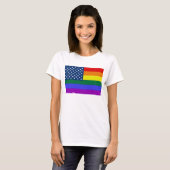 T-shirt Drapeau américain LGBT Pride avec étoiles (Devant entier)