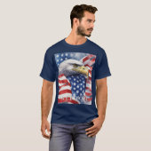 T-shirt Drapeau américain Liberté Aigle Motivationnel Insp (Devant entier)