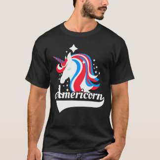 T-shirt Drapeau américain licorne Amérique patriotique