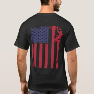 T-shirt Drapeau américain Lineman