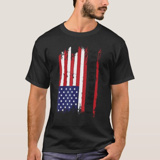 T-shirt Drapeau américain Lineman 4 juillet football améri (Devant)