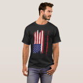 T-shirt Drapeau américain Lineman 4 juillet football améri (Devant entier)